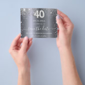 40e verjaardag zilveren glitter budget behalve de  flyer (Hand)
