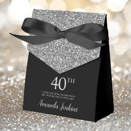 40e Verjaardag Zilveren Glitter Dank Je Bedankdoosjes