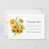 40e verjaardag zonnebloem boeket gepersonaliseerd bedankkaart (Voorkant)
