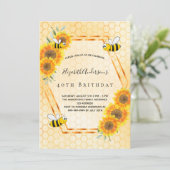 40e verjaardag zonnebloemen geel zomerreces kaart (Staand voorkant)