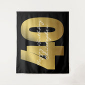 40e verjaardag zwart en goud wandkleed (Voorkant)
