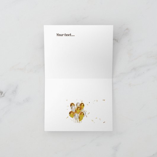 40e verjaardag zwart en gouden elegante verjaardag kaart (Binnen)