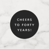 40e verjaardag zwart en roos goud op maat confetti (Kleine voorkant)