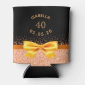 40e verjaardag zwart goud boog blikjeskoeler (Voorkant)