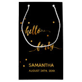 40e verjaardag zwart goud hallo naamscript klein cadeauzakje (Achterkant)