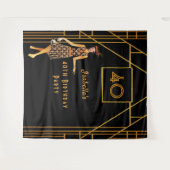 40e verjaardag zwart goud in de kunstdeco van 1920 wandkleed (Voorkant (horizontaal))