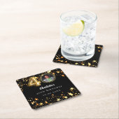 40e verjaardag zwart goud sterren foto kartonnen onderzetters (Insitu)