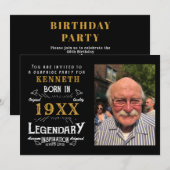 40e verjaardag  zwart goud toevoegen Naam jaar Kaart (Voorkant / Achterkant)