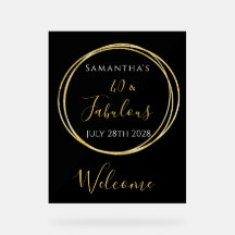 40e verjaardag zwart goud verjaardagsfeest welkom