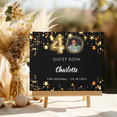 40e Verjaardag zwart gouden sterren foto Gastenboek