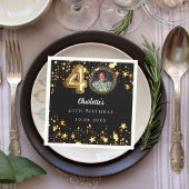 40e verjaardag zwart gouden sterren foto servet