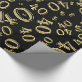40e verjaardag zwart/goudgrijs patroon 40 cadeaupapier (Hoek)