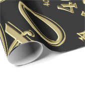 40e verjaardag zwart/goudgrijs patroon 40 cadeaupapier (Rol Hoek)