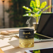 40e verjaardag zwart goudmonogram stijlvol mok