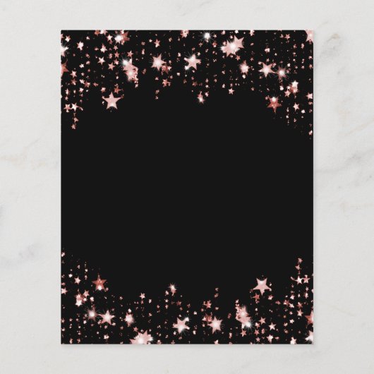 40e verjaardag zwart roos gouden budgetuitnodiging (Achterkant)