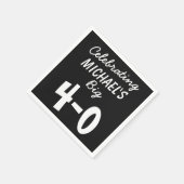 40e verjaardag zwart, speciaal papier, luiers servet (Hoek)