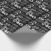 40e verjaardag Zwart Typografisch Cadeaupapier (Hoek)