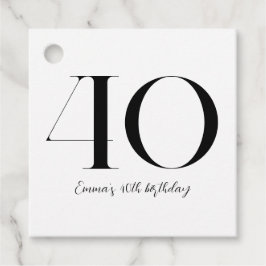 40e verjaardag zwart-wit bedankjes labels