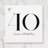 40e verjaardag zwart-wit bedankjes labels (Voorkant)