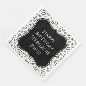 40e verjaardag zwart/wit beugel nummer patroon servet (Hoek)