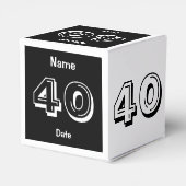 40e verjaardag zwart wit gepersonaliseerde gunst b bedankdoosjes (Achterkant)