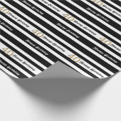 40e verjaardag zwart wit goud cadeaupapier (Hoek)