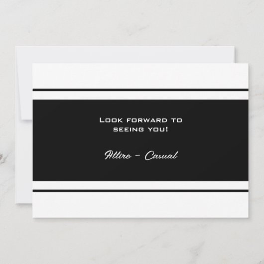 40e verjaardag zwart-wit kaart (Achterkant)