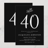 40e verjaardag zwart-wit kaart (Voorkant / Achterkant)