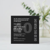 40e verjaardag zwart wit rood vier OH Ver 02 Kaart (Staand voorkant)