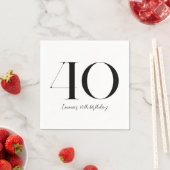 40e verjaardag zwart-wit servet (Insitu)