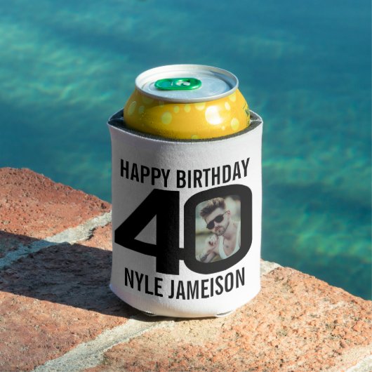 40e verjaardag zwart-wit twee foto's Cooler (Insitu Zwembad)