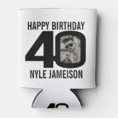 40e verjaardag zwart-wit twee foto's Cooler (Voorkant)