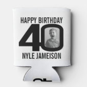 40e verjaardag zwart-wit twee foto's Cooler (Achterkant)