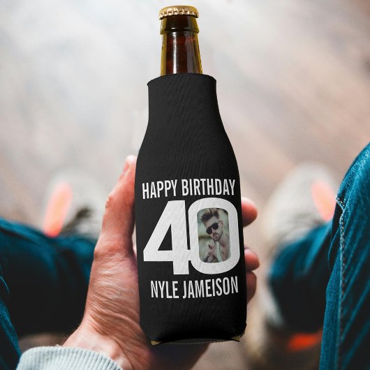 40e verjaardag zwart-wit twee foto's Cooler