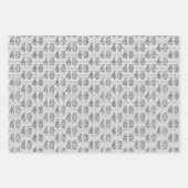 40e verjaardag Zwart Wit Typografie Nummers Inpakpapier Vel (Voorkant 3)