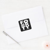 40e verjaardag, zwart-wit vierkante sticker (Envelop)