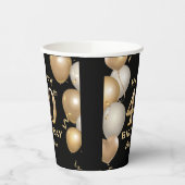 40e verjaardag Zwarte en gouden ballonnen Papieren Bekers (Links)