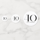40e verjaardag zwarte en witte Confetti (Voorkanten)
