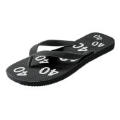 40e verjaardag zwarte en witte Teenslippers met ca (Schuin)