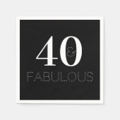 40e verjaardag: Zwarte en Witte verjaardag Servet (Voorkant)