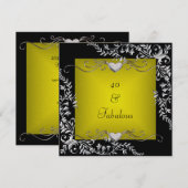 40e verjaardag zwarte feestdag - Bright Chartreuse Kaart (Voorkant / Achterkant)