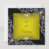 40e verjaardag zwarte feestdag - Bright Chartreuse Kaart (Voorkant)