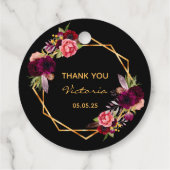 40e verjaardag zwarte goudbloem Bourgogne bedankt Bedankjes Labels (Achterkant)