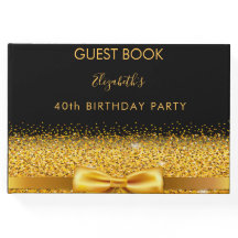 40e verjaardag zwarte gouden boog glans glans