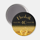 40e verjaardag zwarte gouden elegante boog magneet (Voorkant / Achterkant)