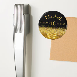 40e verjaardag zwarte gouden elegante boog magneet