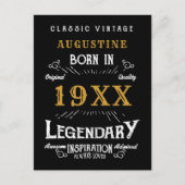 40e verjaardag zwarte goudretro Legendary Briefkaart (Voorkant)