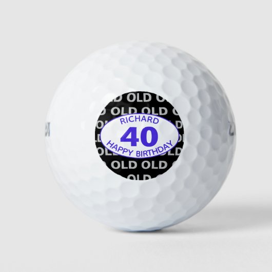 40e verjaardag zwarte grappige OUD elke leeftijd Golfballen (Voorkant)