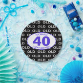 40e verjaardag zwarte grappige OUD elke leeftijd Papieren Bordje (Feest)