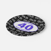 40e verjaardag zwarte grappige OUD elke leeftijd Papieren Bordje (Gekanteld)